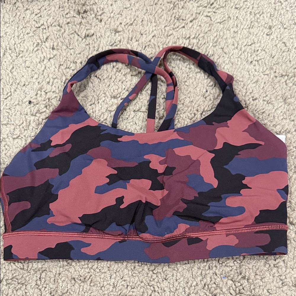 lululemon athletica Pink and Black Camo Sports Bra